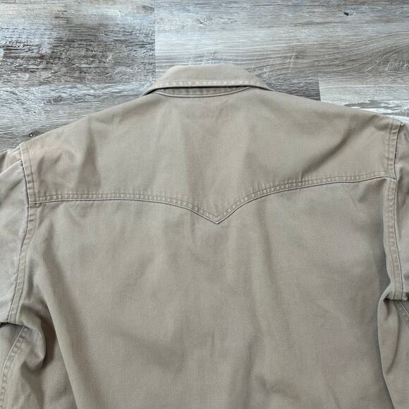 Drysdales Western Pearl Snap Khaki Long Sleeve Shirt Made in USA XL - Picture 5 of 6